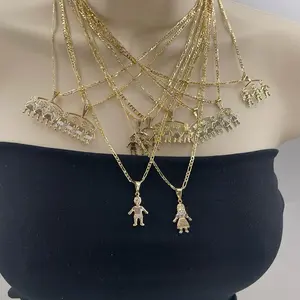 Necklace for Boys and Girls 18k Italian Gold Plated 24 Inch Delgado Collar with 1 Inch Charms Durable and Long Lasting Gift for Special Someone