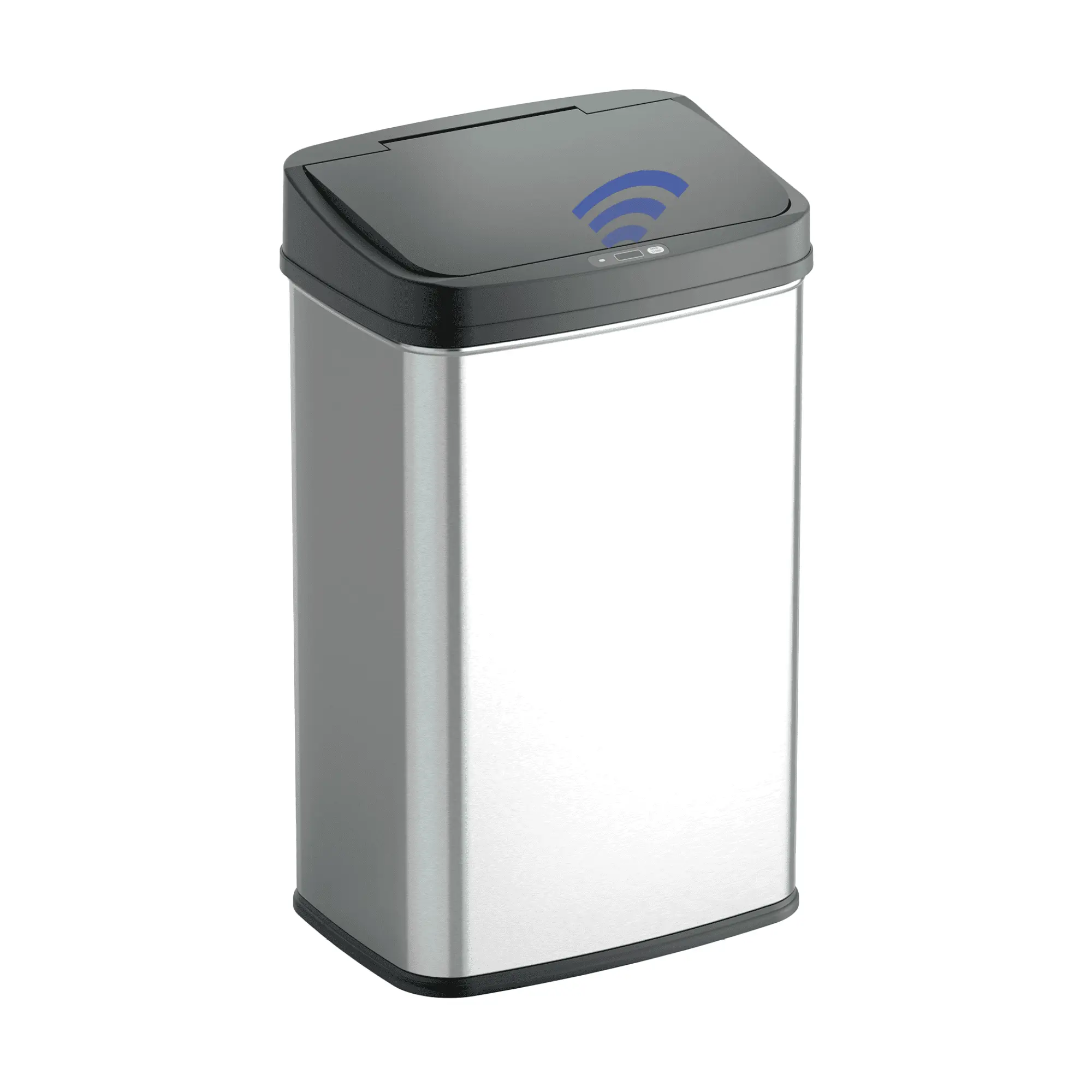 Nine Stars Automatic Kitchen Trash Can, 13.2 Gallon Stainless Steel Motion Sensor Garbage Bin with Soft Close Lid, Silver