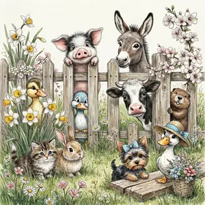 Cute Watercolor Animal Stickers Pack, Fun Heart Graffiti Cartoon Art Decals, Self-Adhesive Mixed Colors for Party Decor, Luggage, Bottles, Laptop