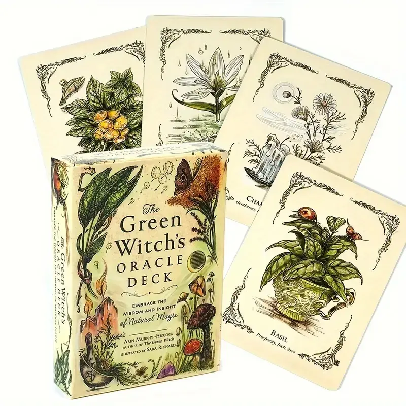 Witch Oracle Cards Embrace Natural Magic Wisdom Insight Tarot Deck 44 Cards, Witch Wizard Series, No Battery Included, Tarot Card Decks, Tarot Card Game, Cards Games