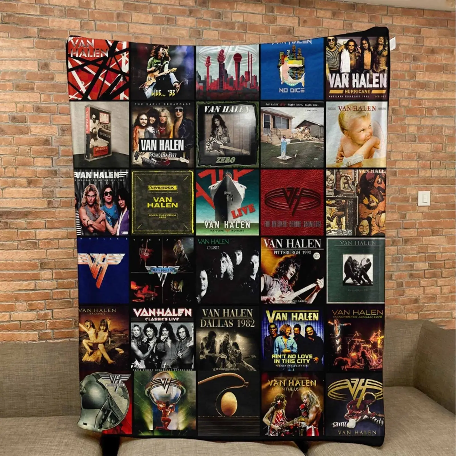 VH Album Collection Printed Fleece Blanket Soft Cozy Lightweight Plush Microfiber Throw HD Print Unique Trendy Christmas Gift for Sofa & Home