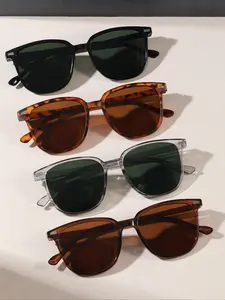 Women Vintage Simple Tinted Lens Glasses, Stylish Glasses, 2025 Summer Fashion Square Frame Fashion Trendy Styling Sunglasses, Trendy Beach Eyewear, Trendy Travel Accessories for Trip & Driving, Travel Accessories