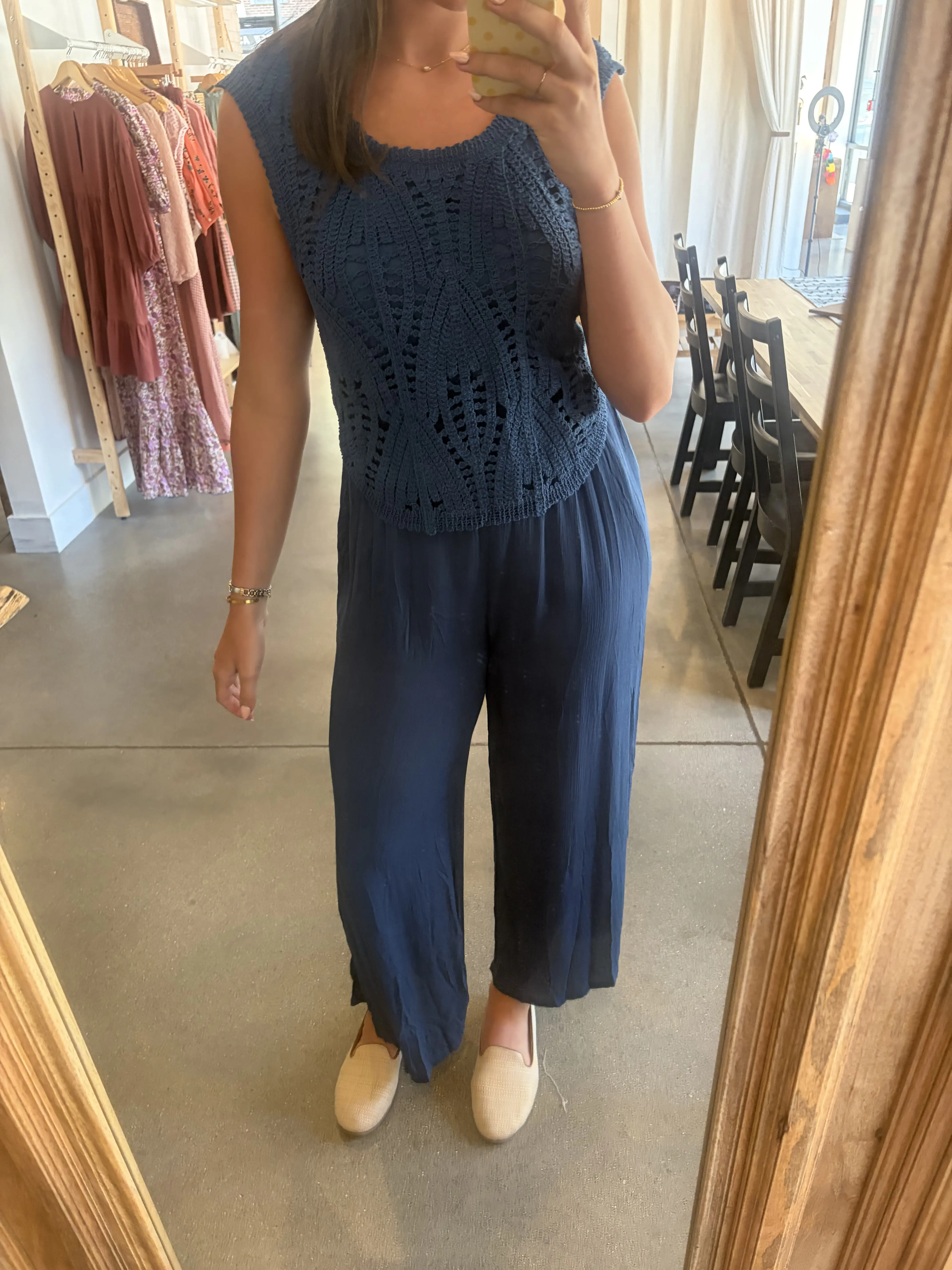 The Crochet Layer Wide Leg Jumpsuit