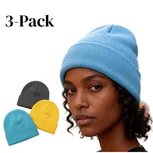 3-pack set unisex outdoor casual knitted wool hats, fashionable, soft and comfortable wool hats, a stylish hat suitable for men and women to wear in all seasons uv protection sun hat beanie