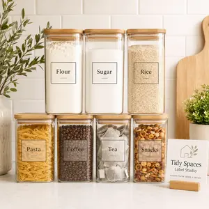 Custom Pantry Labels for Jars, Containers & Kitchen Organization