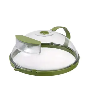 Transparent Microwave Splatter Guard Cover with Handle, Heat Resistant Food Steamer Lid, Keeps Meals Warm, Ideal for Salmon & Vegetables, Kitchen Cooking Accessories