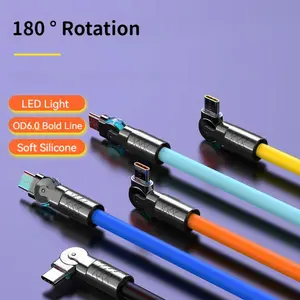 Super Fast Charging Cable 6A Rotating Elbow Design 120W USB-C to USB-C