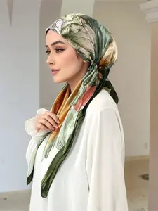 Elegant Satin Hijab Scarf, Head Scarf, Soft Breathable Fabric, Easy Sweat Absorption, Perfect for Daily Wear, Elastic Fit Design