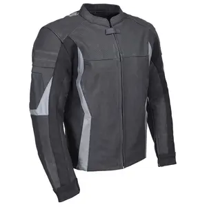Milwaukee Leather Men's Black Armored Motorcycle Racer Style - CE Armored, Vented Riding Leather Jacket