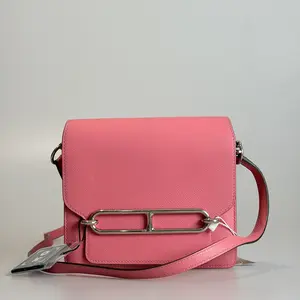 Pre-owned HERMÈS Evercolor Shoulder Bag Mini Roulis 18 Rose Confetti Silver Tone Hardware 79198423