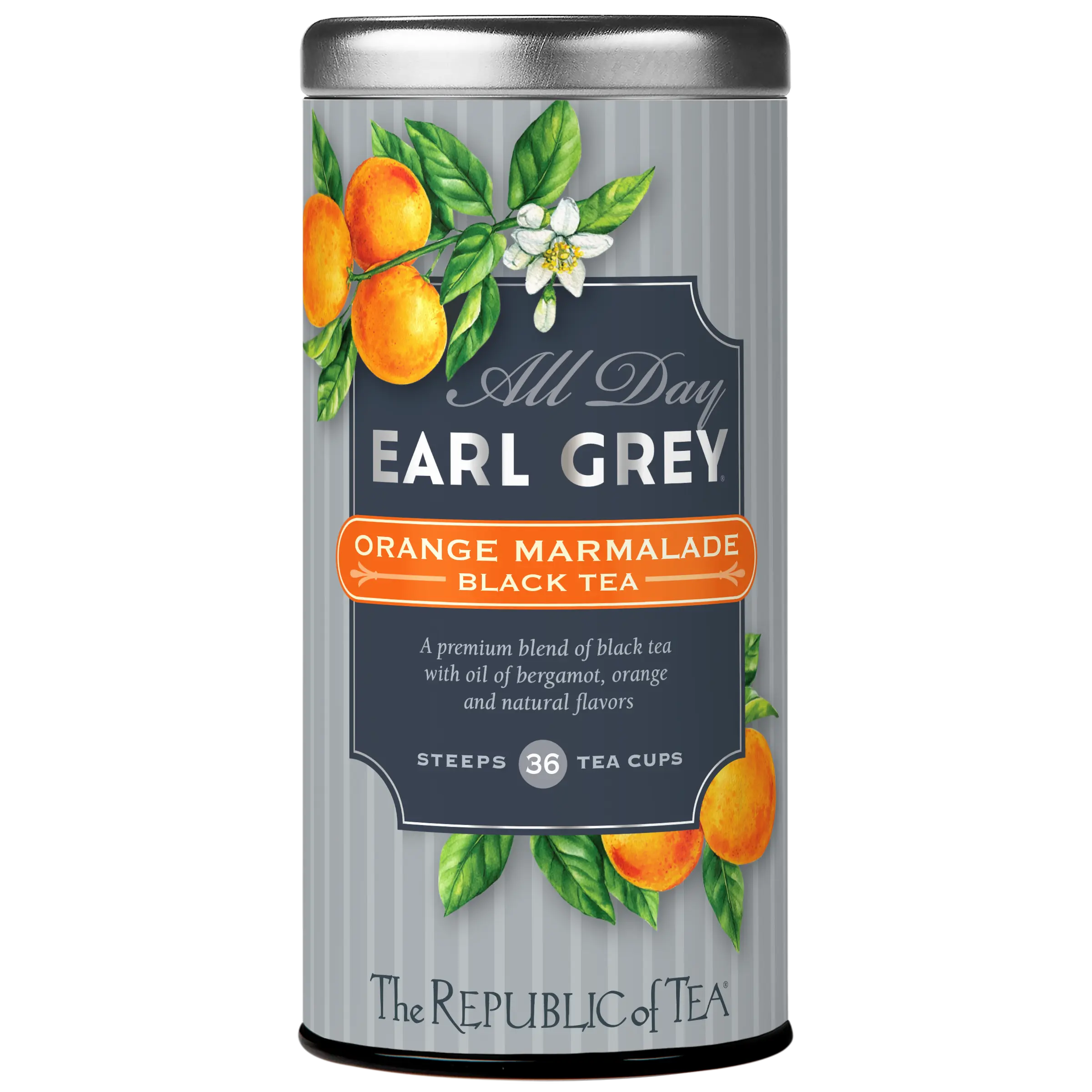 The Republic of Tea – All Day Earl Grey Orange Marmalade Black Tea, Naturally Caffeinated, 36 Tea Bags