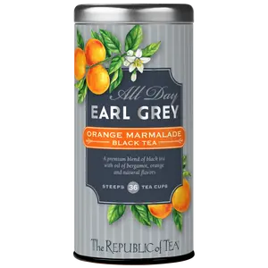The Republic of Tea – All Day Earl Grey Orange Marmalade Black Tea, Naturally Caffeinated, 36 Tea Bags