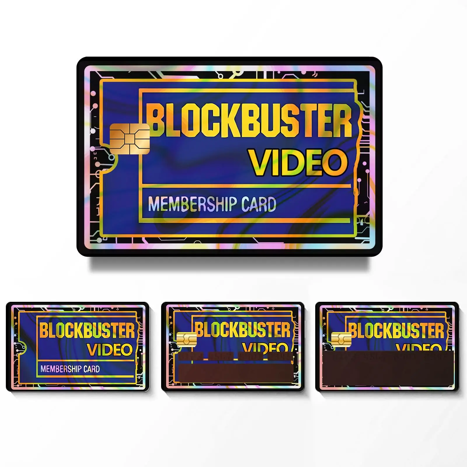 Blockbuster Video Membership Card, 4 Counts/set Ultra-thin Skin Vinyl Sticker, Durable Waterproof Scratch Resistant Card Skin Protector