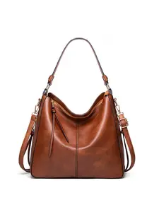 Women's Handbag Shoulder Bag Vintage-Inspired PU Vegan Leather Stylish Crossbody Bucket Purse Satchel