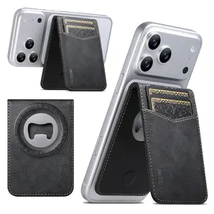 Magnetic Cards Holder Bottle Opener MagSafe Wallet Compatible with MagSafe For iPhone For Samsung Cases,  Skin-Friendly PU Leather Stainless Steel Bartender Beer Beverage Opening Novelty Creative Gift for Men