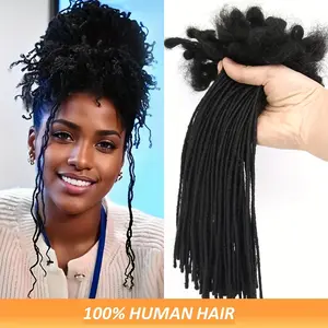 Hot Wholesale 8-18 Inch 10 Strands Loc Extensions Human Hair 0.2cm Width - Real Human Hair Dreadlock Extensions for Men & Women, # 1B Black, Can Be Dyed, Unisex Soft Dreads for All Ethnicities, Stylish Hair Accessory, Natural Look Extension, Versatile