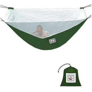 BLISS Mosquito-Free Large Durable Double-Zipper Hammock - Forest Green, Outdoor Waterproof, Portable Travel, Camping Supplies, Glamping Camping Accessories