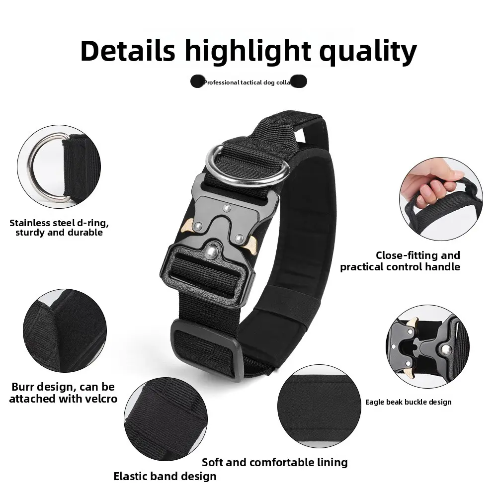 Premium Heavy-Duty Nylon Dog Collar - Extra Wide, Padded, with Stainless Steel Buckle Adjustable Pet Collar, Durable Dog Collar for Medium Large Dogs Cats for Outings, Dog Supplies, Pets Supplies, Christmas Gift Premium Heavy-Duty Nylon Dog Collar - Extra Wide, Padded, with Stainless Steel Buckle Adjustable Pet Collar, Durable Dog Collar for Medium Large Dogs Cats for Outings, Dog Supplies, Pets Supplies, Christmas Gift