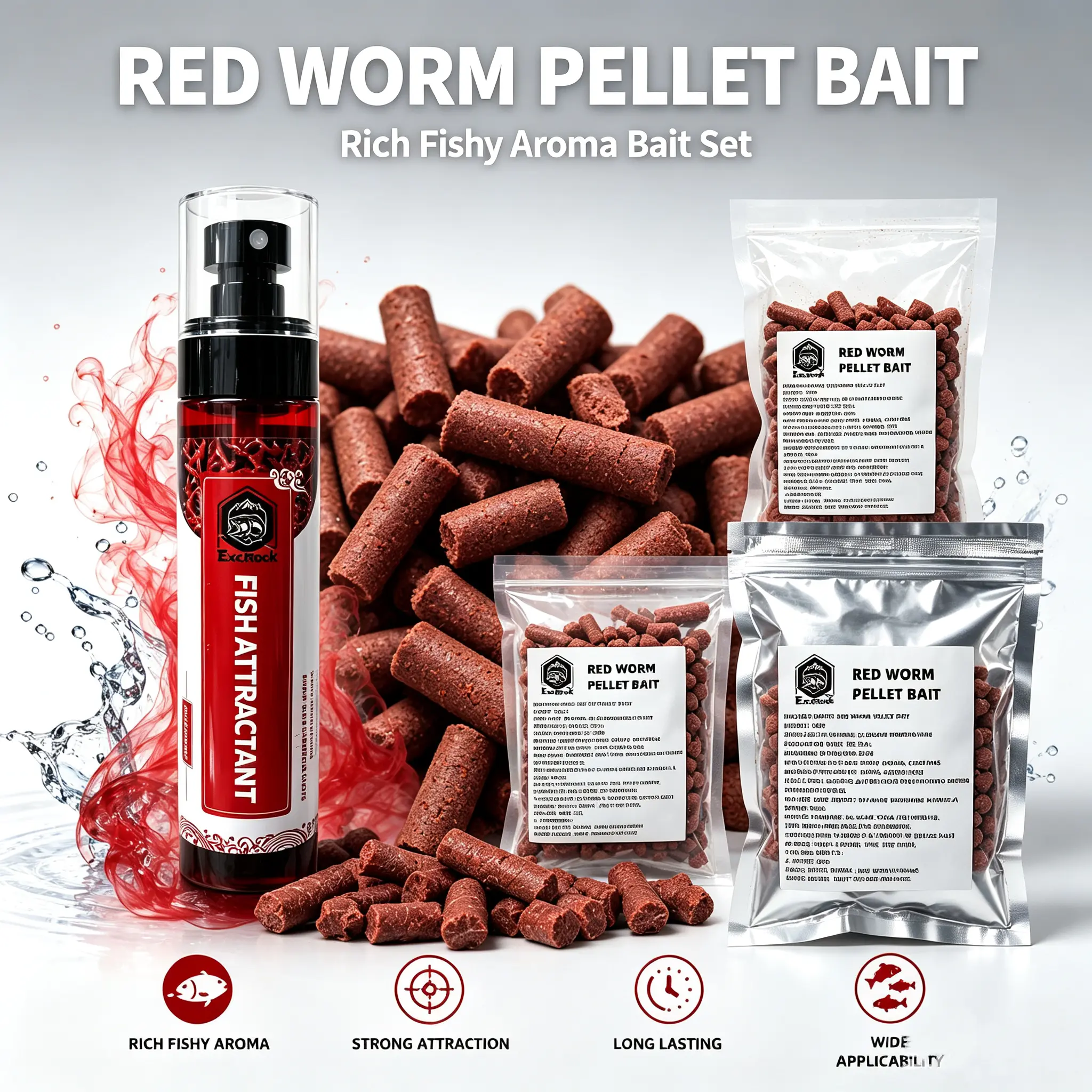 120ml/100g/200g/400g Concentrated Fish Attractant Liquid/Granules - Fast-Acting Red Worm Bait Additive for Freshwater Fish,Nutrient Fishing Wild Fishing, Enhances Scent,Concentrated Scent Bait Additive, Bite Stimulant Fishing Equipment for Bass, Trout