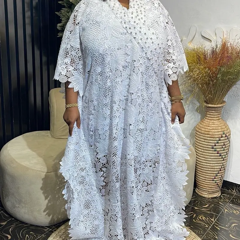 Quality African white Lace bubu dress  Fashionable - Womenswear Elegance