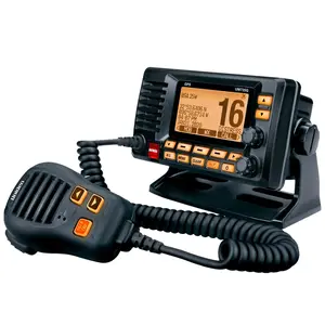 Uniden UM725GBTBK Fixed Mount VHF Walkie Talkie Radio with GPS, Bluetooth, Wireless Audio Speaker, LCD Display, Waterproof Receiver, Remote Compatibility, Black