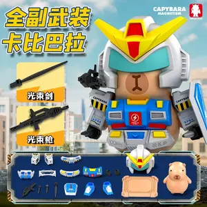 Cartoon Iron Capybara Hero Magnetic Mecha Armor Spider Man Capybara Doll Hand Made Creative Toy Collectible Action Figure Gift