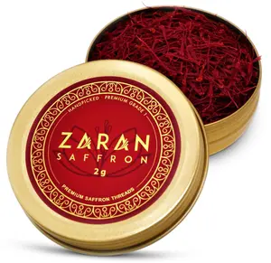 Zaran Saffron, Superior Saffron Threads (Super Negin) Premium grade Saffron Spice for Paella, Risotto, Tea's, and all Culinary Uses (2 Grams)