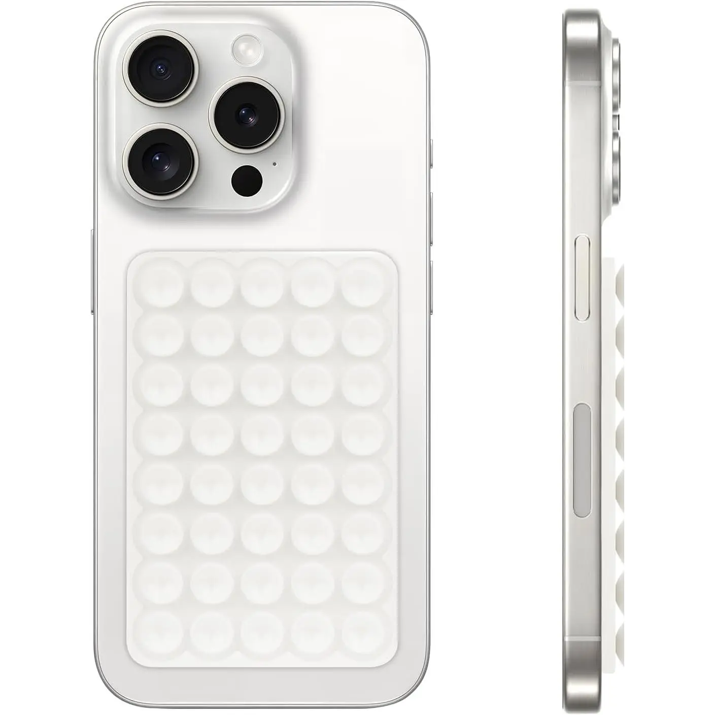 Suction Cup Phone Case Mount, Hands-Free  Grip Holder for Selfies and Videos, Silicon Adhesive Phone Stand Sticky with Higher Suction Power for Cell Phone White