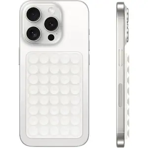 Suction Cup Phone Case Mount, Hands-Free  Grip Holder for Selfies and Videos, Silicon Adhesive Phone Stand Sticky with Higher Suction Power for Cell Phone White