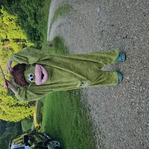 Msrlassn Oversized Funny Halloween Costume Women Adult Wearable Blanket Hoodie for Women Men, Soft Flannel Fleece Onesie Pajamas, Loose Wearable Pullover Loungewear, Ideal for Gifts Home Party Halloween, One Size Fit Womenswear