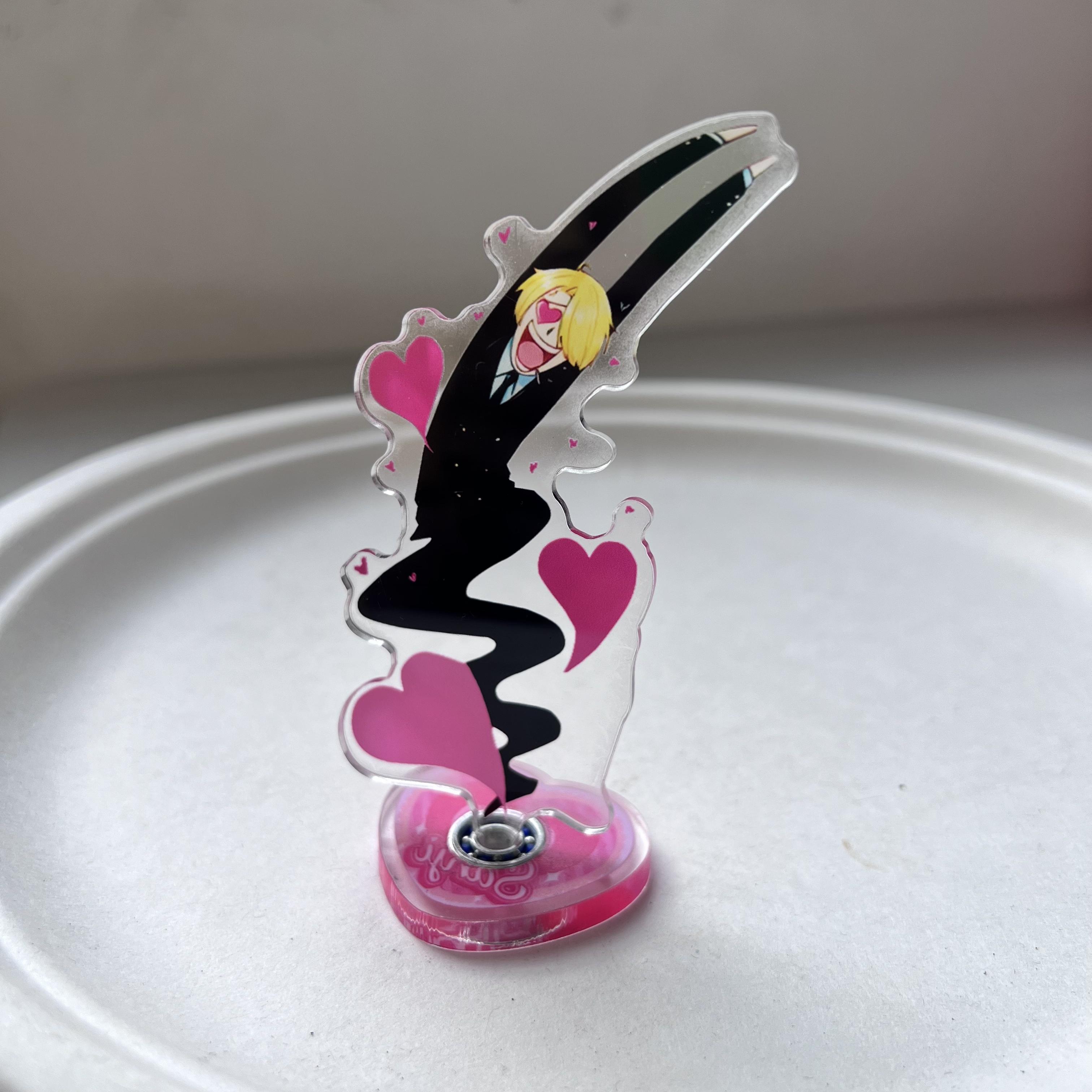 One Piece Sanji Spinning Acrylic Standee, Funny Meme Figure, Rotating Desk Decor, Perfect Gift for Anime Fans, Great for Birthdays & Holidays