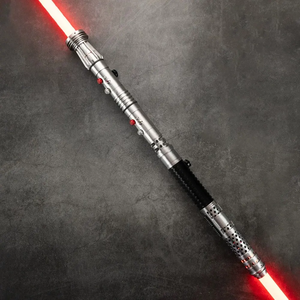 BJSABER Maul-Ventress-Style Metal Double-Edged Realistic Lightsaber - XENOPIXEL Twin Blade, App-Controlled Motion, Rechargeable RGB LED, Dual-Warrior Combat Toy Sword & Sabre, Double Edged Lightsaber