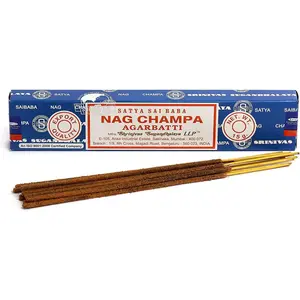 3 Packs Origional Satya Sai Baba Nag Champa Incense Sticks Joss Insence - Insense 15g Box NagChampa Agarbatti (Nag Champa)