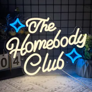 The homebody club neon sign Stay at home neon sign Living Room Decor The Homebody Club led sign Birth day gift Modern Mood Lighting Neon Lamps