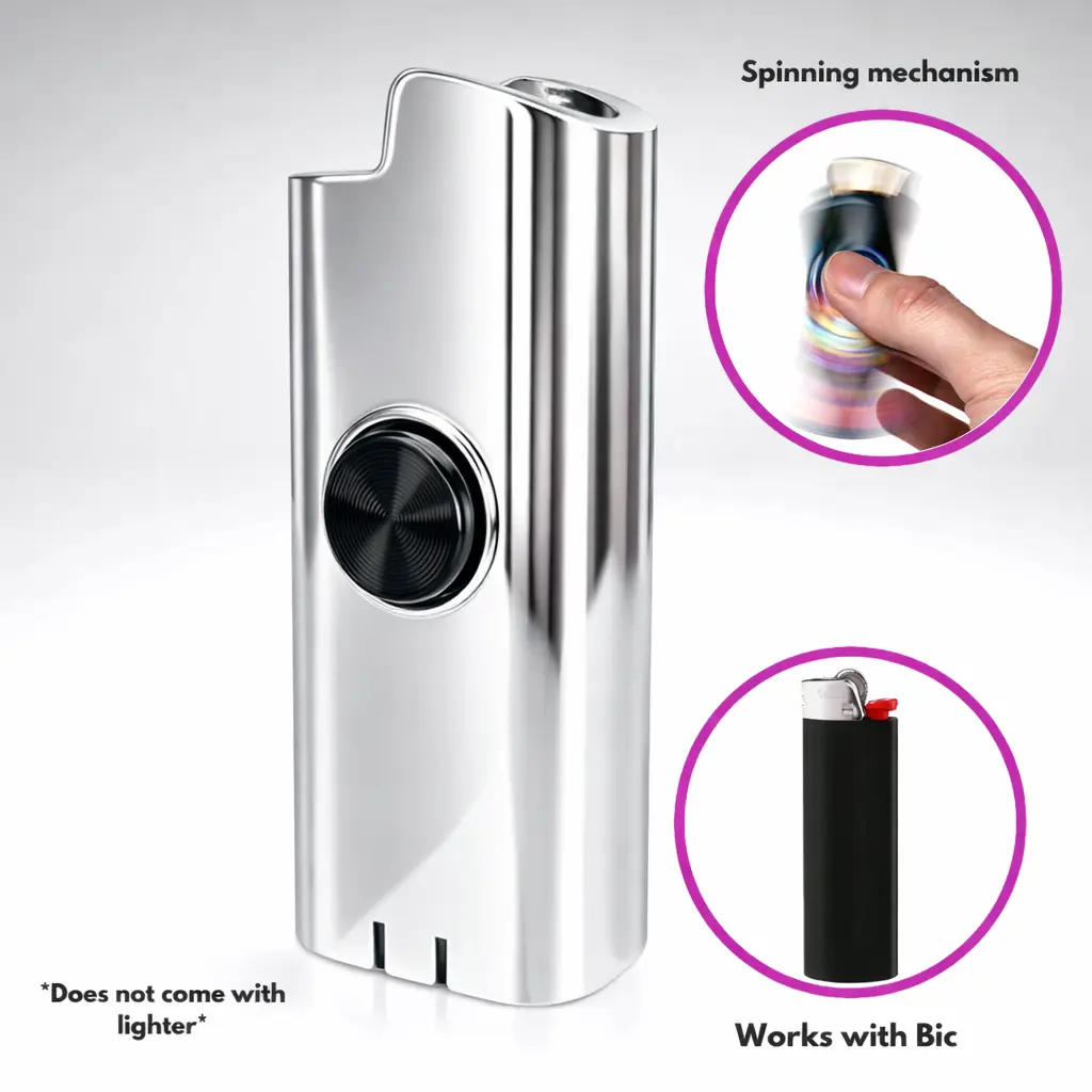 FLKR "SLVR Surfer" Compact Fidget Spinner Lighter Case, Polypropylene Design with Spinning Mechanism, Bic Lighter Accessories - TikTok Shop FLKR "SLVR Surfer" Compact Fidget Spinner Lighter Case, Polypropylene Design with Spinning Mechanism, Bic Lighter Accessories - TikTok Shop