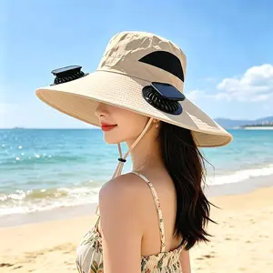 Summer Must-have Sun Protection Fan Cap, with Solar Fan And USB Charging Design, Lightweight Wide Brim, Strong Endurance, Suitable for Fishing, Hiking, Mountain Climbing And Daily Outdoor Wear, Sun Protection And Coolness Combined