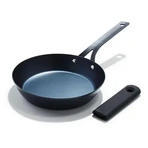OXO 8" Black Steel Fry Pan with Silicone Sleeve