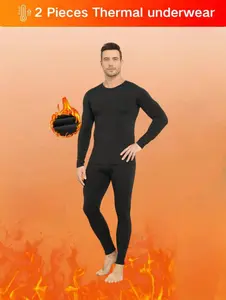 Autumn & Winter Men's Fleece Thermal Underwear: 4 Pieces, 2 SetsPerfect as cozy loungewear at home or a warm base layer under clothesIdeal for outdoor activities like skiing and hunting