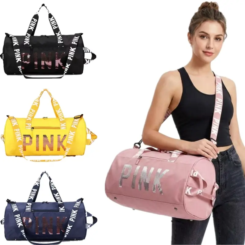 18 Inch Sparkle Sequin Gym Bag for Women, Waterproof Large Carry-On Weekender, Versatile for Any Use