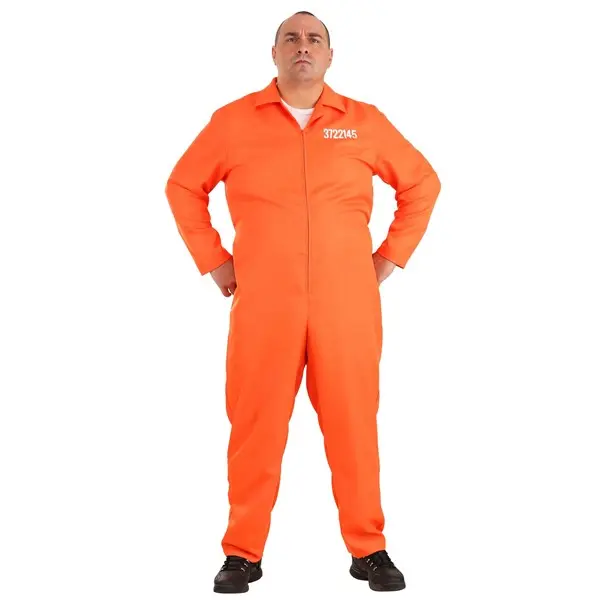 Plus Size Men's Prison Jumpsuit Costume Plus Size Men's Prison Jumpsuit Costume