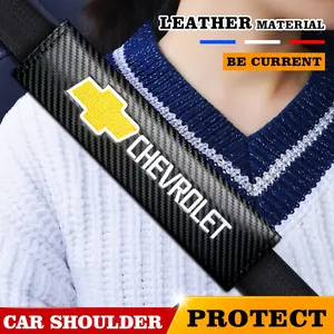Carbon Fiber Texture Cotton Car Seat Belt Shoulder Pads, 2 Pack, Fits Chevrolet Series, Automotive Interior Accessories