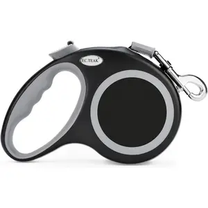 Retractable Dog Leash 26 FT/ 16 FT, Heavy Duty Dog Leash for Dogs 110 lbs/ 60 lbs , Strong Nylon Tape No Tangle, One-Handed Brake, Pause, Lock, Perfect for Medium Large Dogs (Black, 26 FT(66-110 LBS))