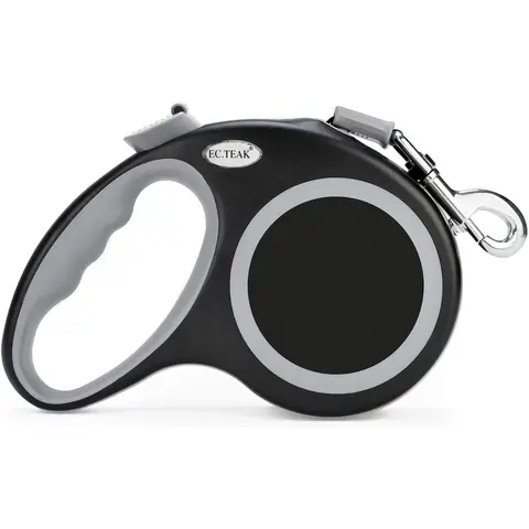 Retractable Dog Leash 26 FT/ 16 FT, Heavy Duty Dog Leash for Dogs 110 lbs/ 55 lbs , Strong Nylon Tape No Tangle, One-Handed Brake, Pause, Lock, Perfect for Medium Large Dogs (Black, 26 FT(66-110 LBS))