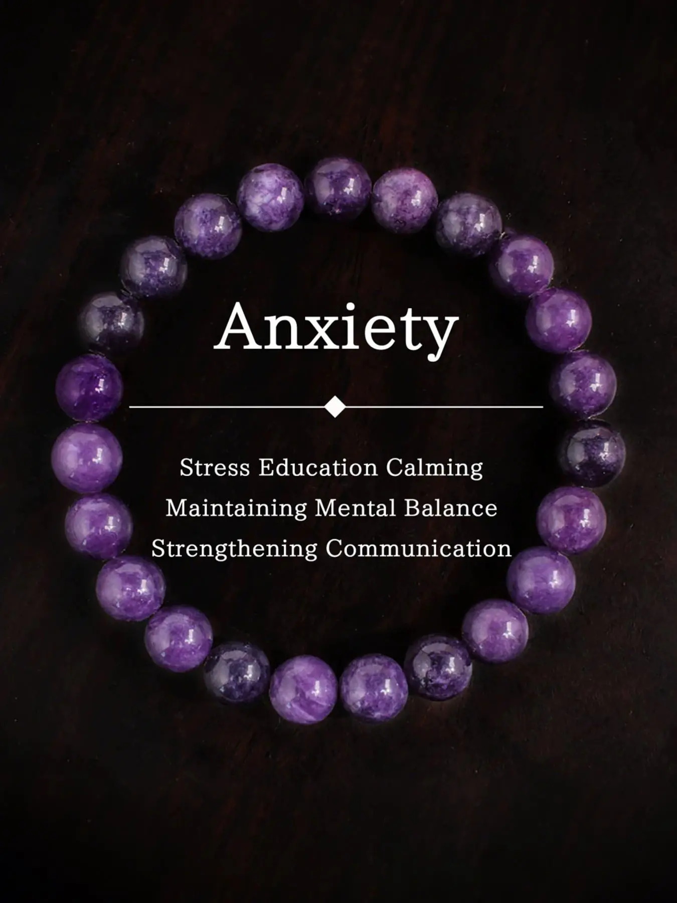 Artificial Crystal Beaded Bracelet, Anxiety Relief Bracelet, Stress Education Calming Communication Jewelry, Restore Mental Balance Bracelet, Maintaining Mental Balance, Mental Tranquility, High Quality Bracelet