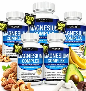 Magnesium Complex 1000mg, Chelated Glycinate Citrate Malate Taurate, Daily Nutrition Support for Men & Women, Bone Muscle Energy Support, Vegan Non-GMO, 90 Capsules