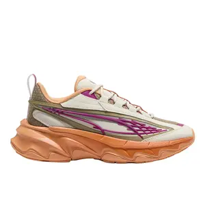 PUMA Womens Carbon Dare To Lace Up Sneakers Shoes Casual - Off White, Orange