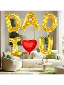 Father's Day Happy Birthday Theme Gold Letter Balloons Party Decoration