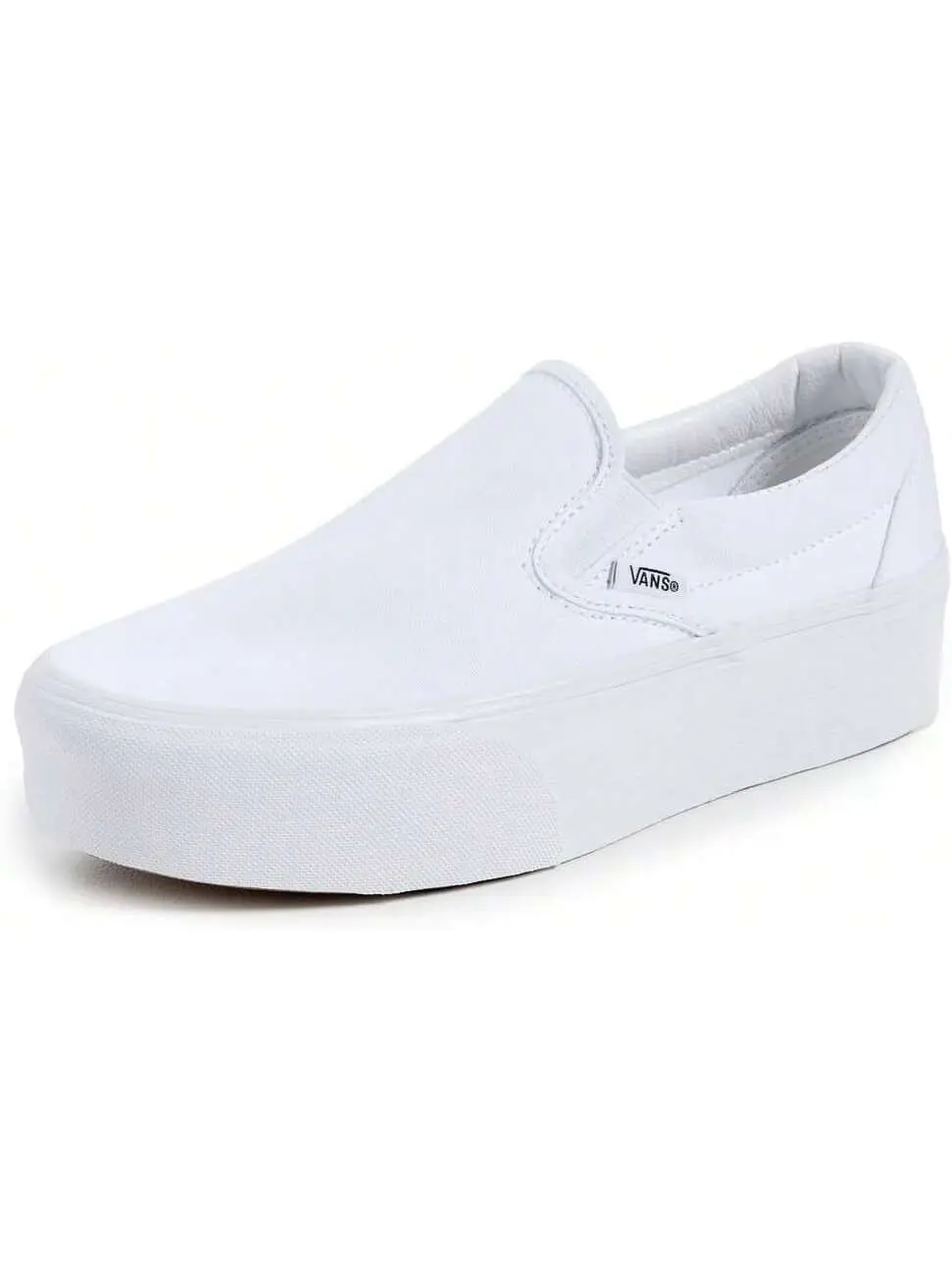 Vans Women's Classic Slip-On Stackform Sneakers Canvas True White