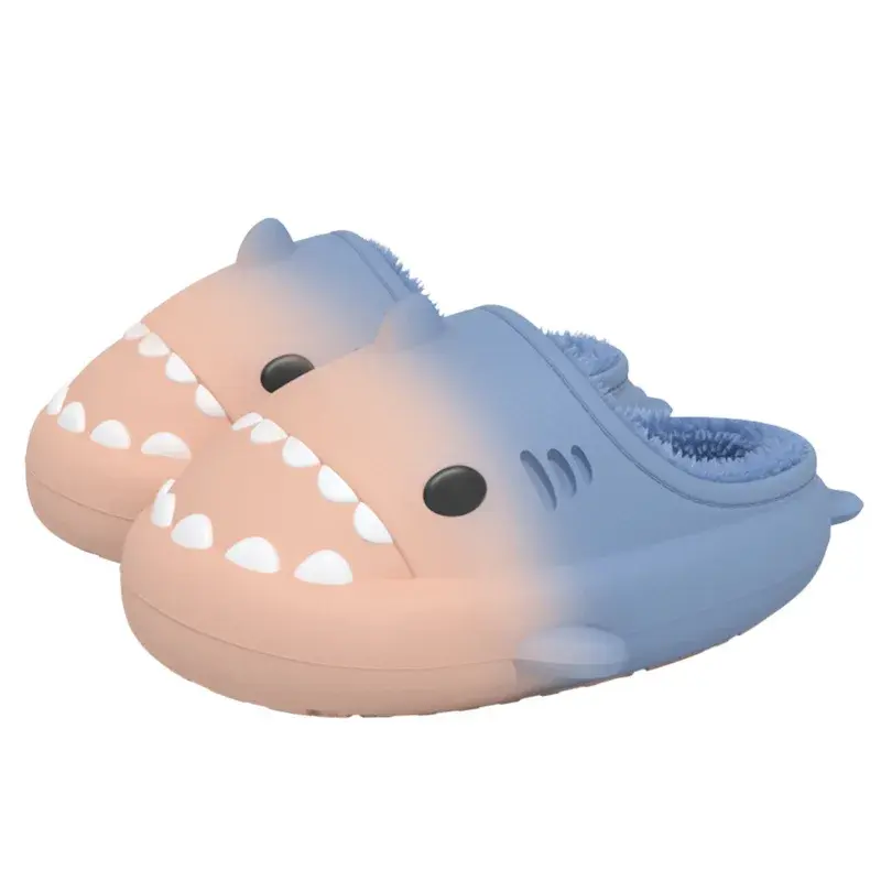 Comwarm Shark Plush Slippers for Women Men Autumn and Winter Warm Cartoon Cotton Slipper Non-Slip Waterproof Outdoor Home Shoes Comwarm Women's Cozy