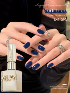 XEIJAYI Autumn/Winter Deep Blue All-Match Nail Gel Solid Color Nail Polish Gel, High Saturation Glossy And Shiny Fashionable LED Manicure Durable And Non-Damaging To Nails Essential Gel For Home Or Salon Nail Care DIY Women's Holiday Gift